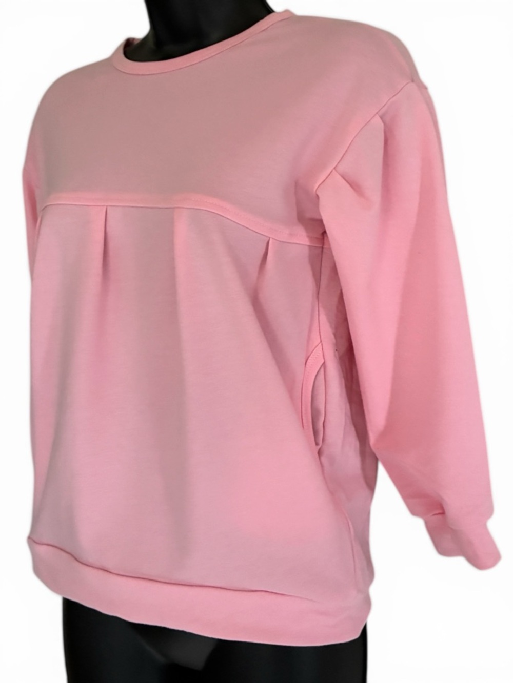 Baby Pink Coquette Balletcore Soft Girl Preppy Sweatshirt With Pockets Size S - Picture 2 of 8
